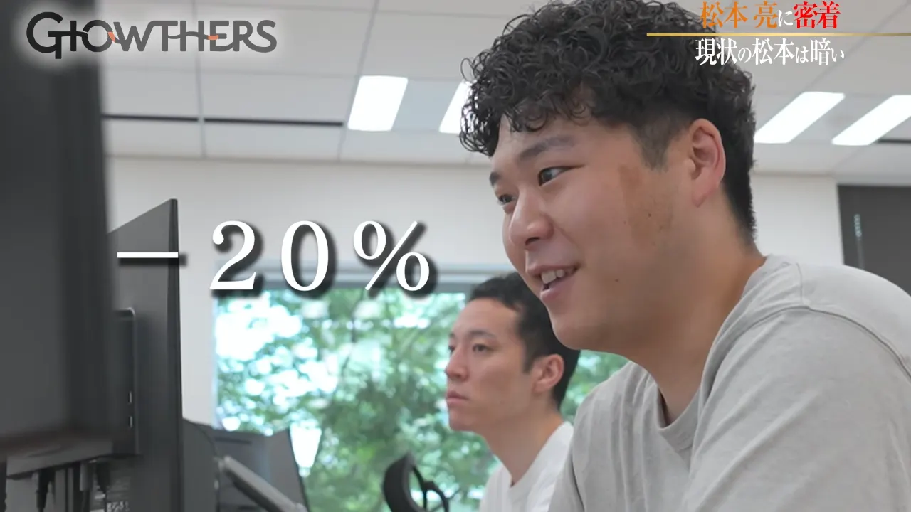 松本が6月の進捗について「マイナス20%とか」と答える場面