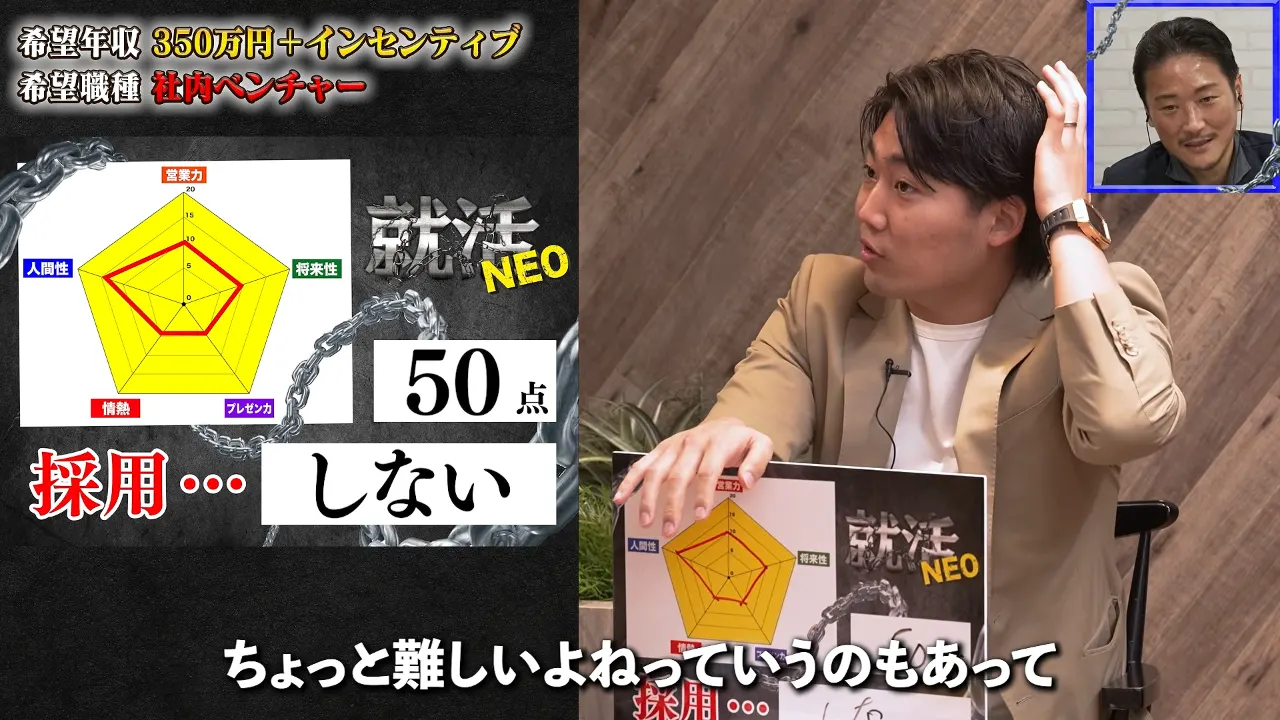 最終ジャッジで不採用の理由を伝える小谷
